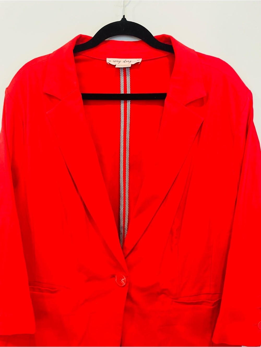 In Every Story Red Single-Button Blazer Jacket